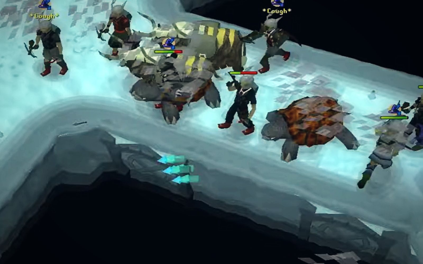 A team fighting Nex on the frozen arena